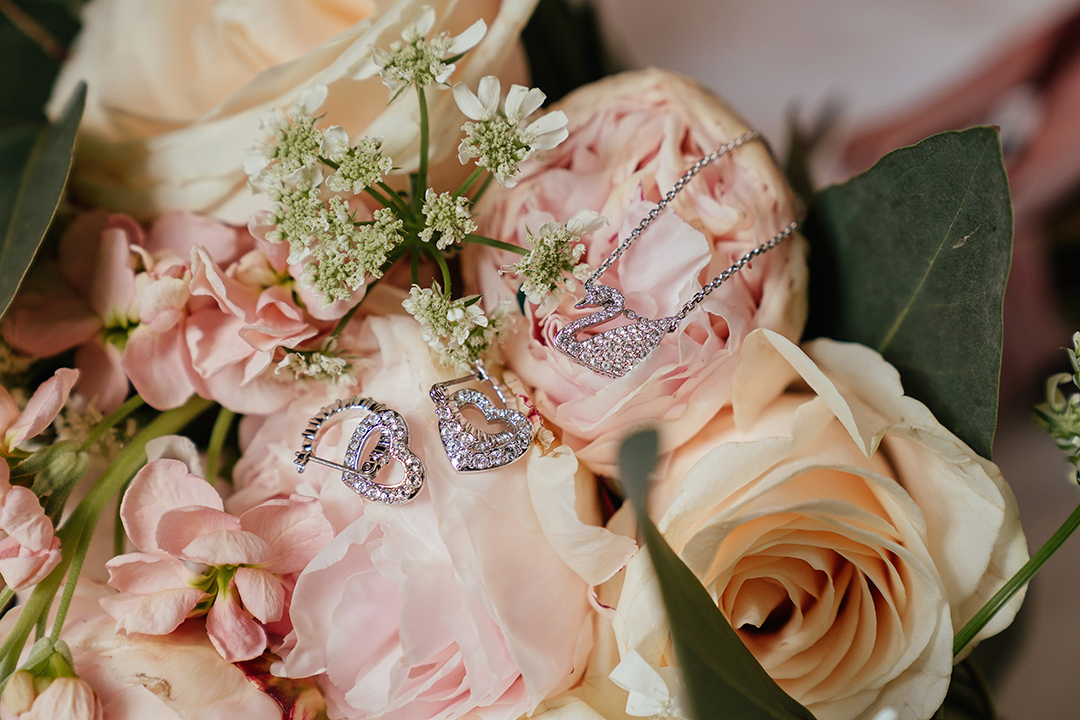 Bridal Jewellery on Floral Bouquet