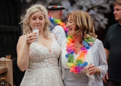 082 Wedding Moments 2022 - Bride having Drink Stock Street Farm Barn Wedding Photography
