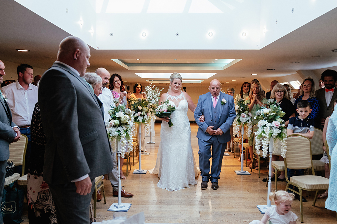 Walking down the Aisle The Rayleigh Club Wedding Photography