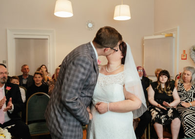 First Kiss Moot House Wedding Photography