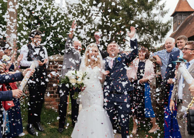 Confetti at St Mary's Little Parndon Wedding