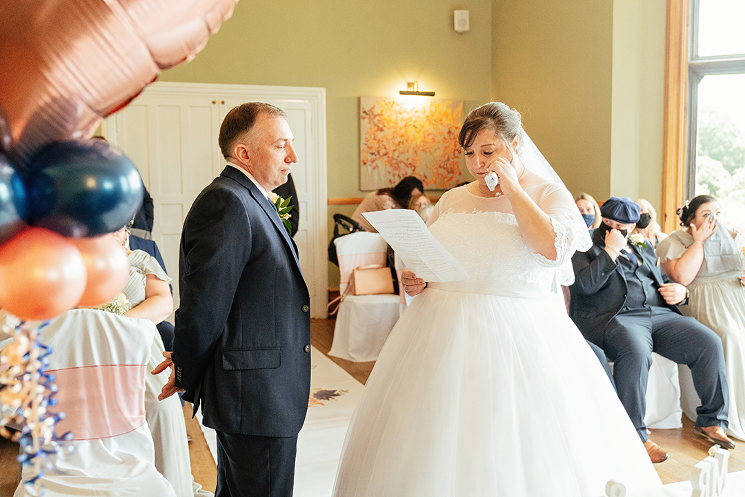 Hertfordshire Golf & Country Club Reading during Emotional Wedding Ceremony