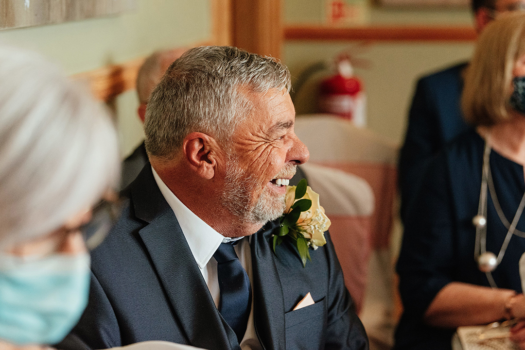 Hertfordshire Golf & Country Club Wedding Father of the Bride Smiling