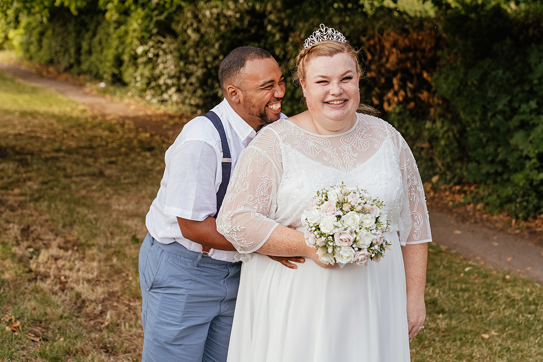 Couple Embrace Waltham Abbey Wedding Photography