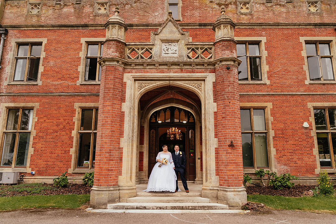 Bride and Groom Outside at Hertfordshire Golf & Country Club Wedding