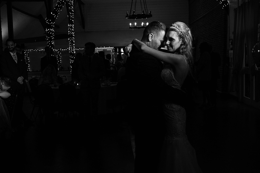 First Dance Artistic Black and White Shot Canons Brook Golf Club Wedding