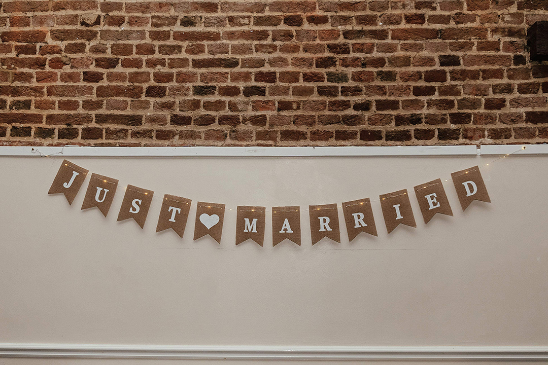 Just Married Bunting Canons Brook Golf Club Wedding