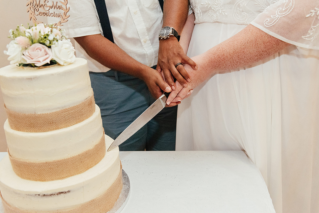 Cutting the Cake Waltham Abbey Wedding Reception