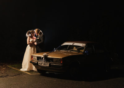 Night Car Shot Manor of Groves Wedding