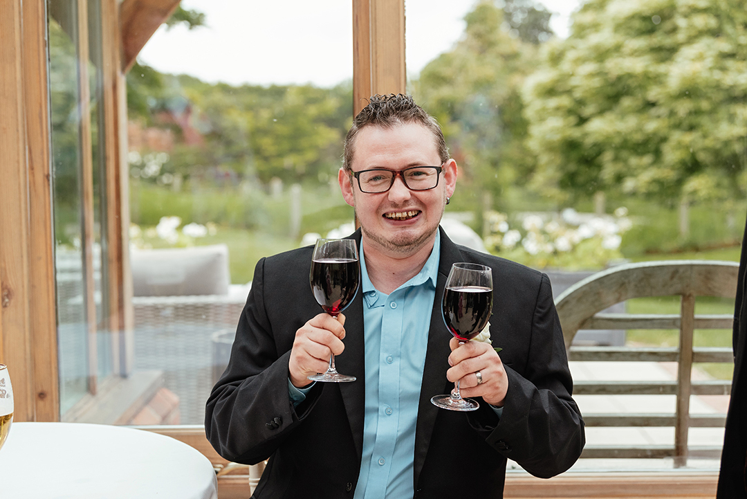 Candid Guest Shot with Two Wine Glasses Gaynes Park