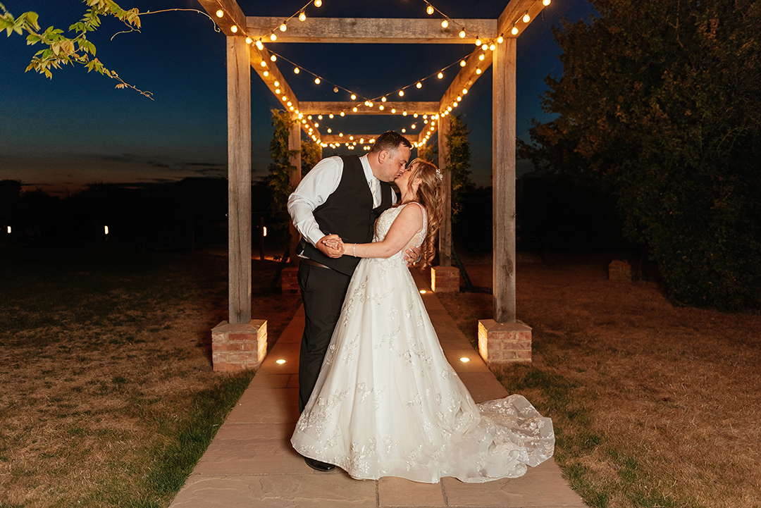 Night Shots in Fairy Light Walkway Vaulty Manor Wedding Photography