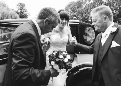 Bride arrives at Bishops Stortford Registry for Wedding Ceremony