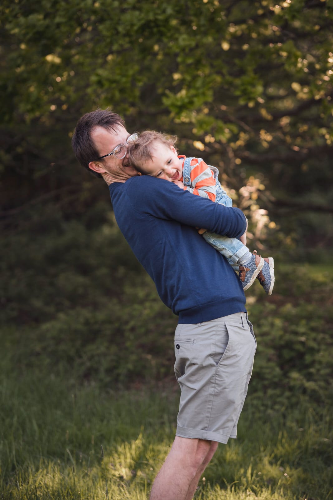 Natural Moment between Dad and Daughter by Harlow Essex Family Photographer