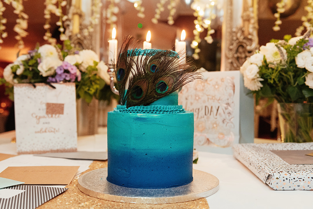 Peacock Themed Wedding Cake by Baby Bear Bakery