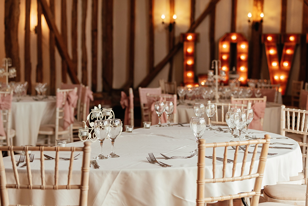 Table Decor at Crondon Park Wedding Venue