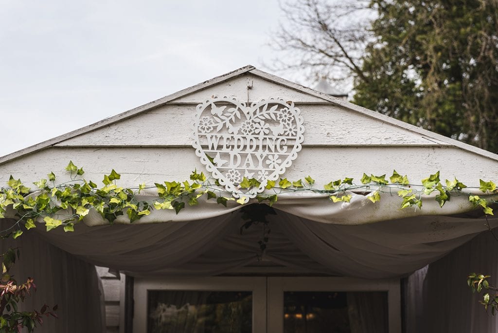 Essex wedding photographer captures Wedding Day sign at The Reid Rooms