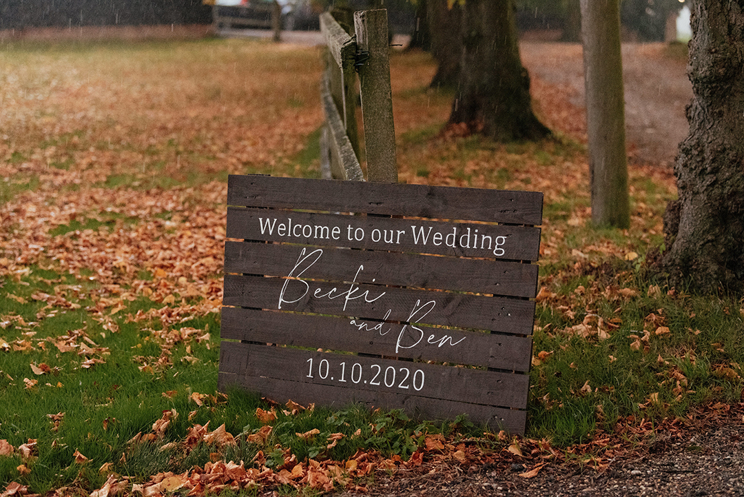Welcome Wedding Sign Colville Hall